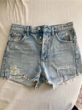 Agolde Jaden High Rise Distressed Shorts in Broken 27
